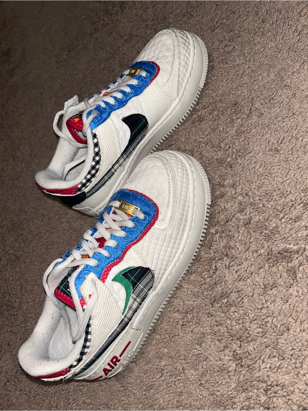 White Multi-Color Air Force 1 Sneakers